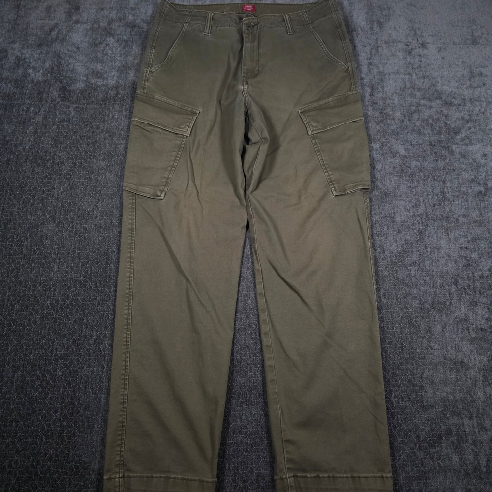 Levis XX Cargo Taper Pants Mens 33x32 Olive Green Stretch Twill 39441-0003